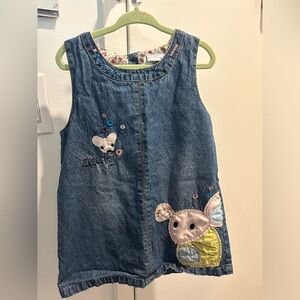 Cute denim mouse print dress.